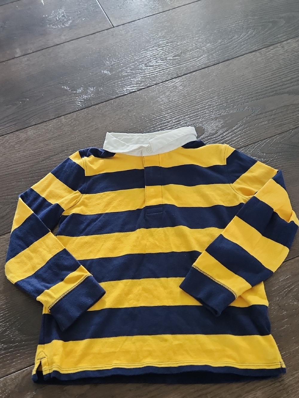 Kids Striped Polo Long-Sleeve Shirt 5T